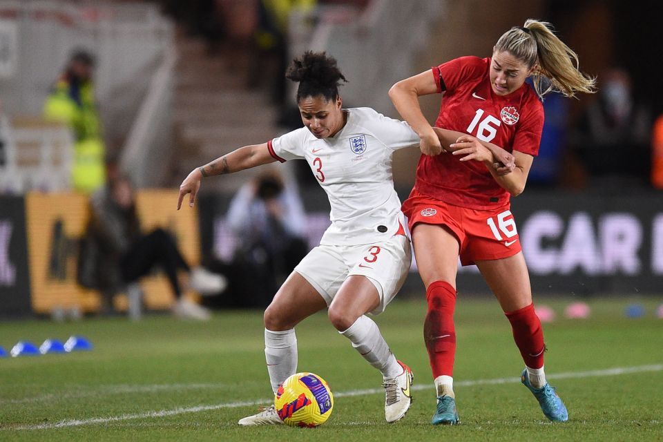 Janine Beckie pulled a goal back for Canada with the Olympic gold medallists sharing the spoils