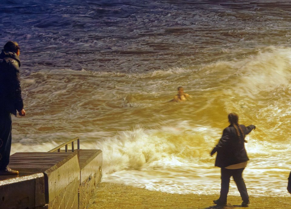 She was dragged out into the water - and narrowly avoided drowning