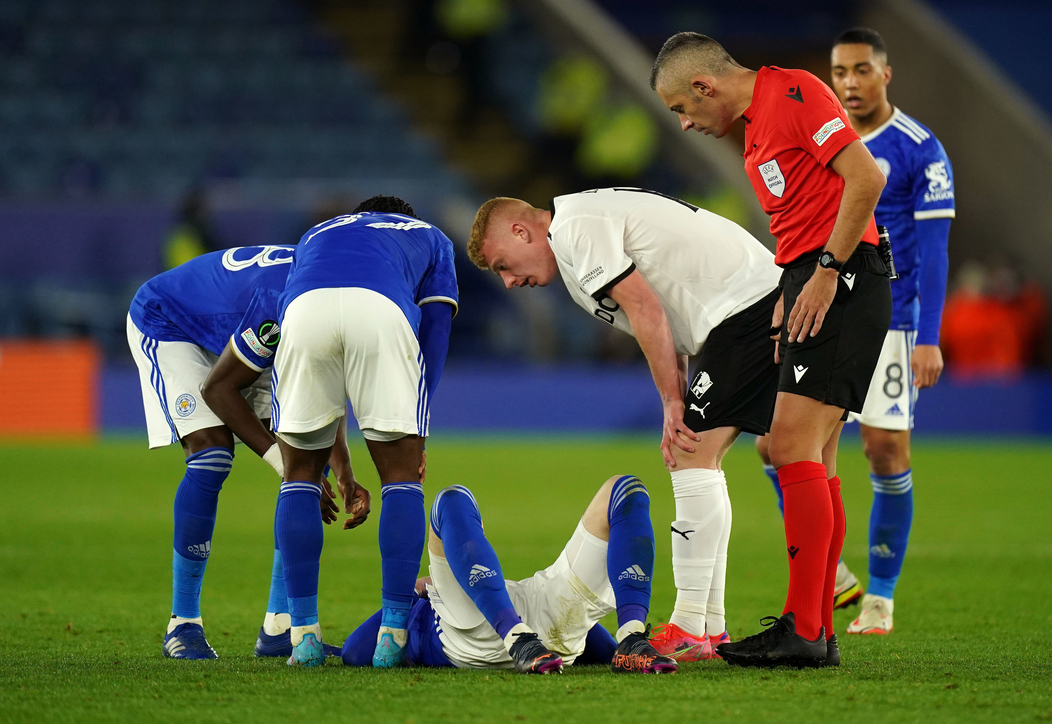 There was concern for Maddison when he went down during a break in play