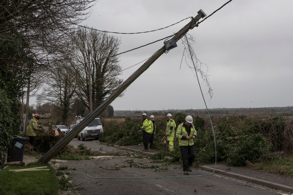 Storm Eunice has downed power lines in Hertfordshire