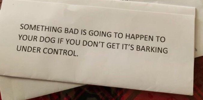 The note reads 'something bad is going to happen'