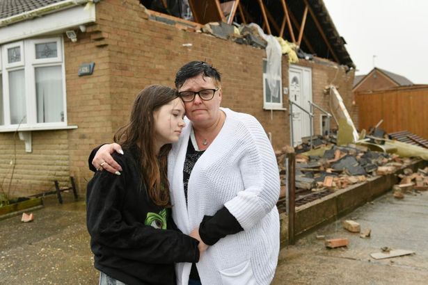 Marie and Amy were left devastated when Storm Eunice ripped half of their roof off