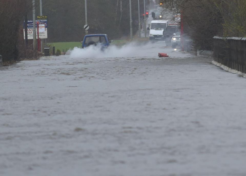 Roads in Castleford, West Yorkshire are completely underwater