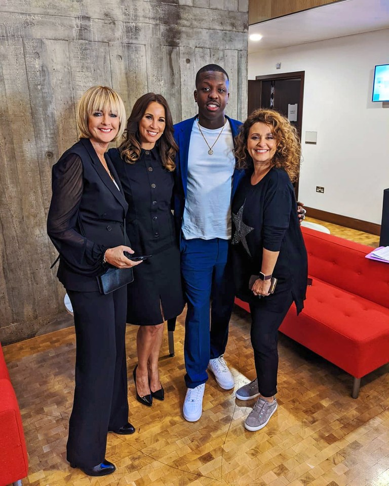 Jamal with Loose Women's Jane Moore, Andrea McLean and Nadia Sawalha