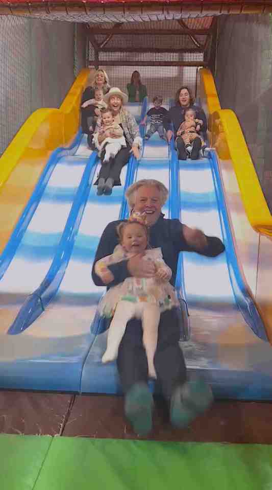 The kids were treated to a huge slide