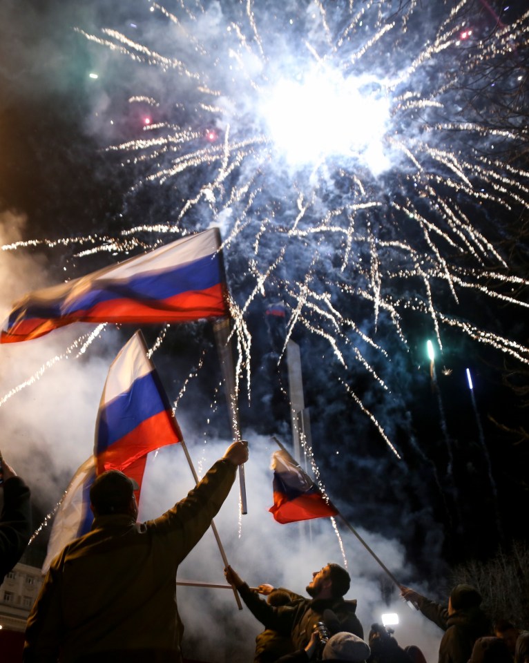 Fireworks were let off in the so-called Donetsk People’s Republic