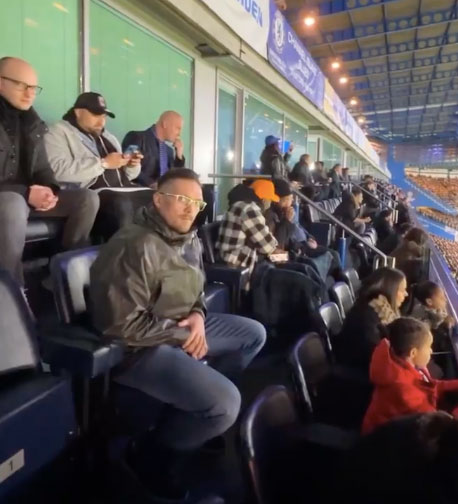 Oleksandr Usyk in the stands at Stamford Bridge to watch Chelsea vs Lille