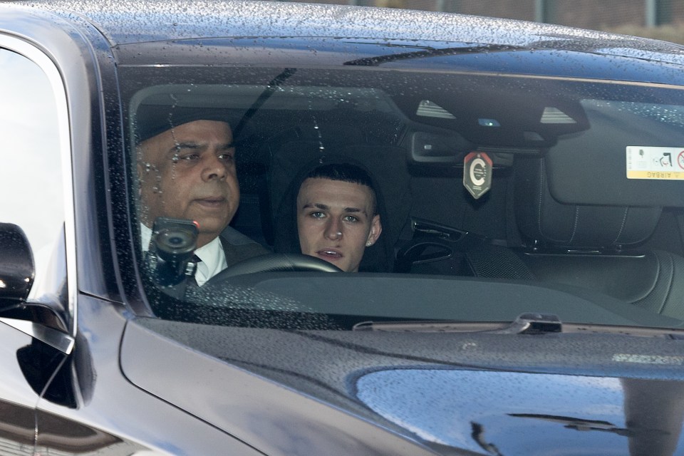 Phil Foden was seen leaving training on Wednesday