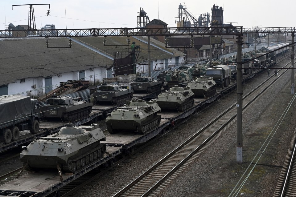 Russian tanks have been pictured heading for Ukraine’s border