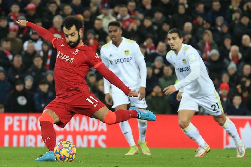 Mo Salah took and converted two penalties in Liverpool's 6-0 win over Leeds