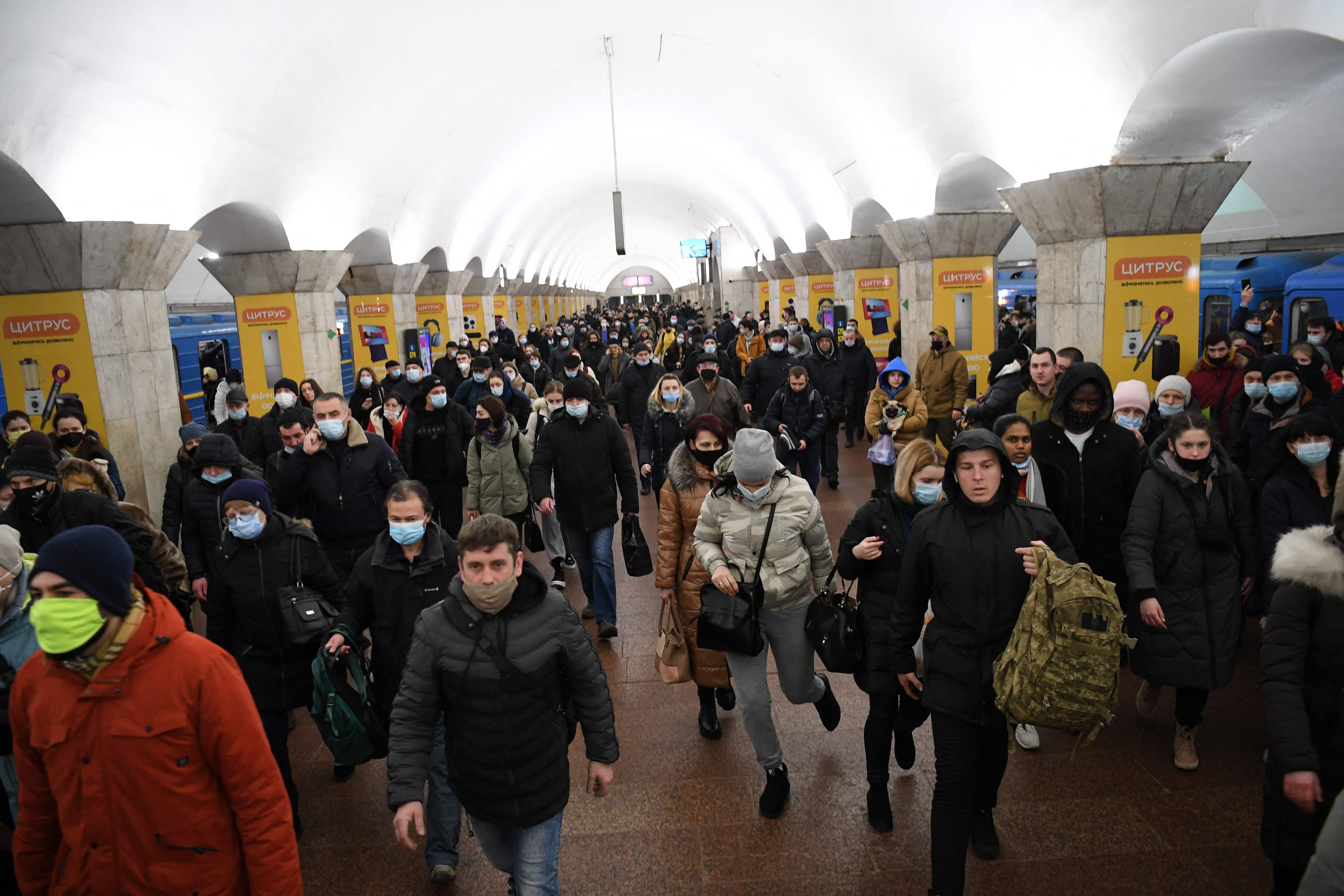 Many took shelter in metro stations