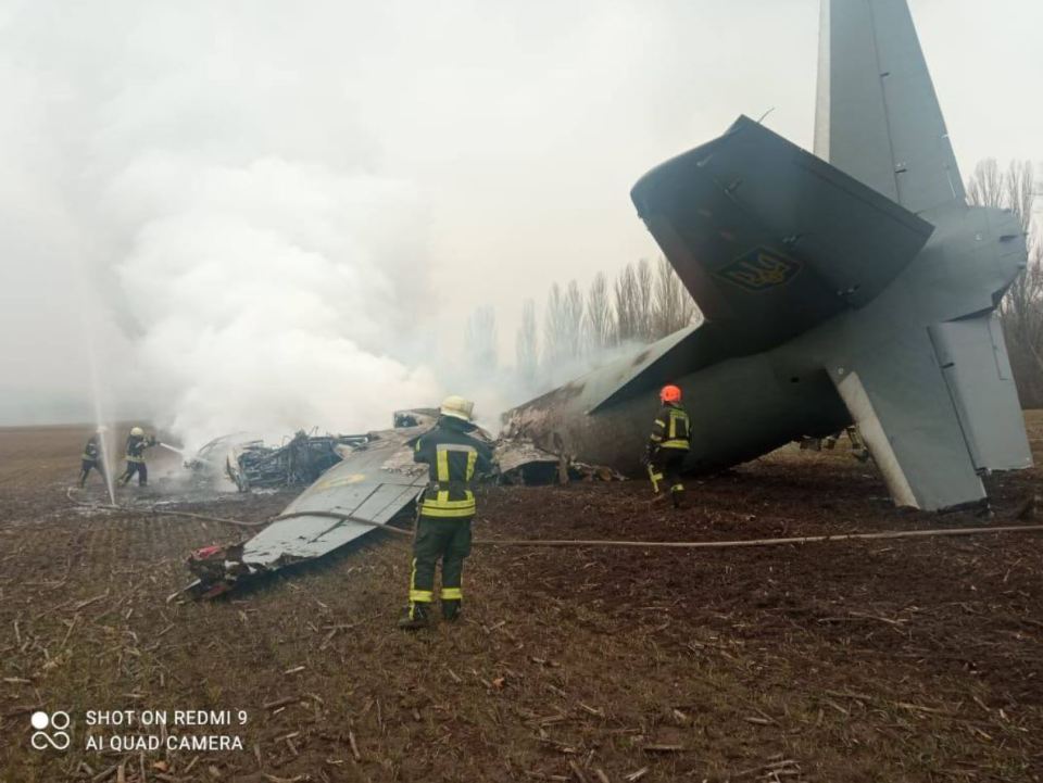 A Ukrainian plane with 14 onboard was shot down, killing five