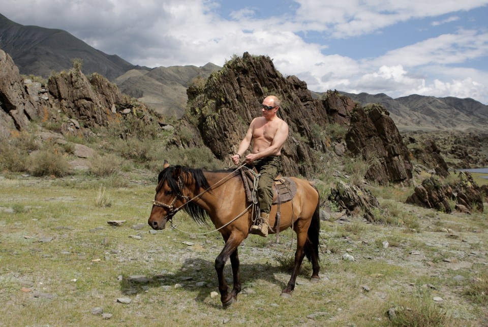 He was photographed riding a horse shirtless in 2009