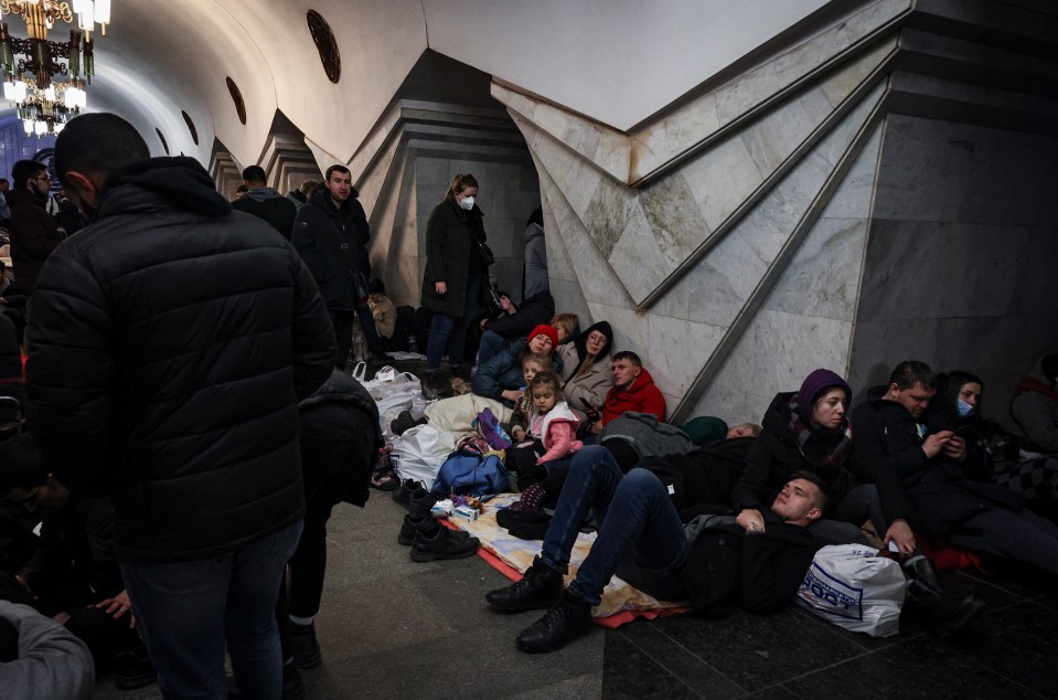 Desperate citizens have sheltered in metro stations under Kyiv to escape the shelling