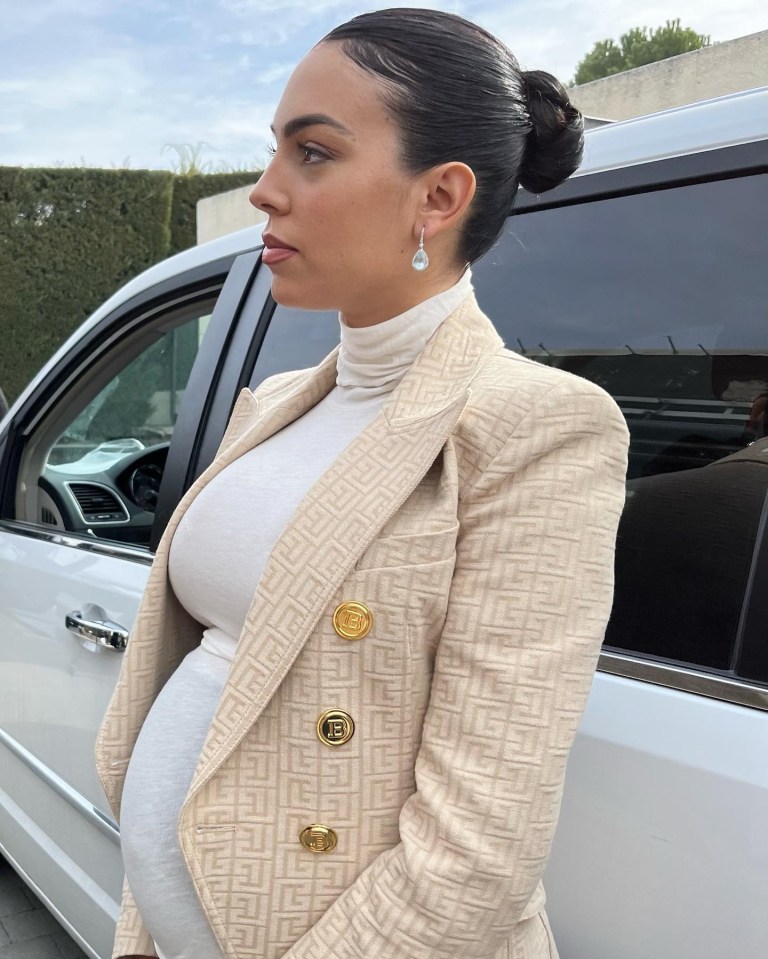 Georgina Rodriguez's skin-tight outfit showed off her growing baby bump