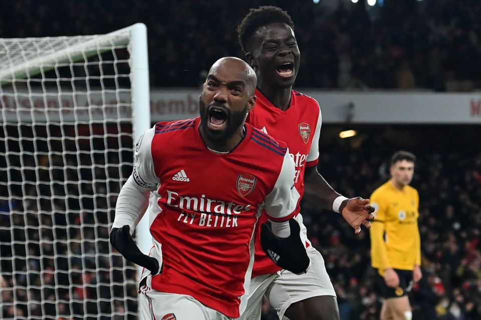 Alexandre Lacazette passionately celebrates Arsenal's late winner