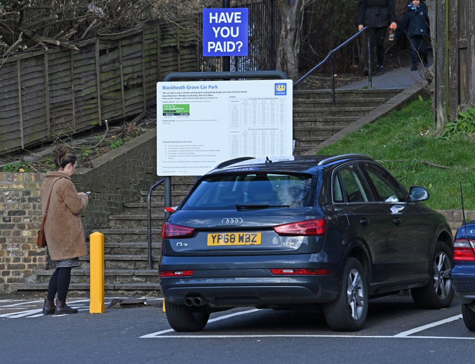 Baffling parking rules at a car park in Blackheath, South London, ask drivers to pick one of 130 different fees