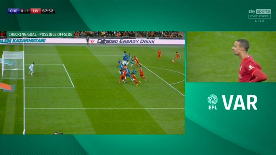 But his goal was ruled out after Virgil van Dijk was blocking Reece James in an offside position