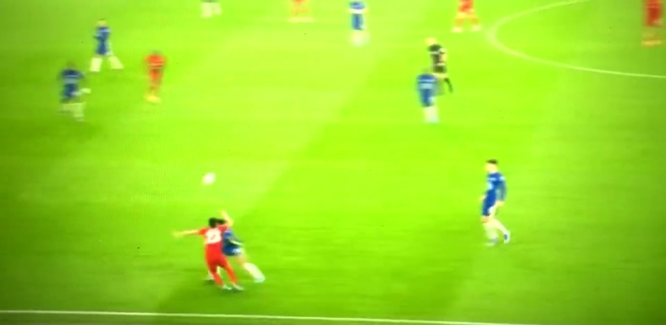 Diaz raced away from the returning Chelsea full-back after flicking the ball around him