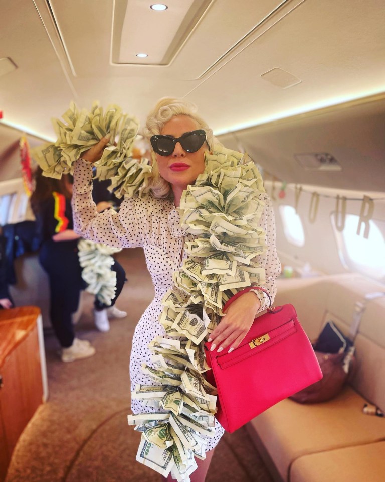 Lady Gaga often flaunts pictures of herself in the private jet