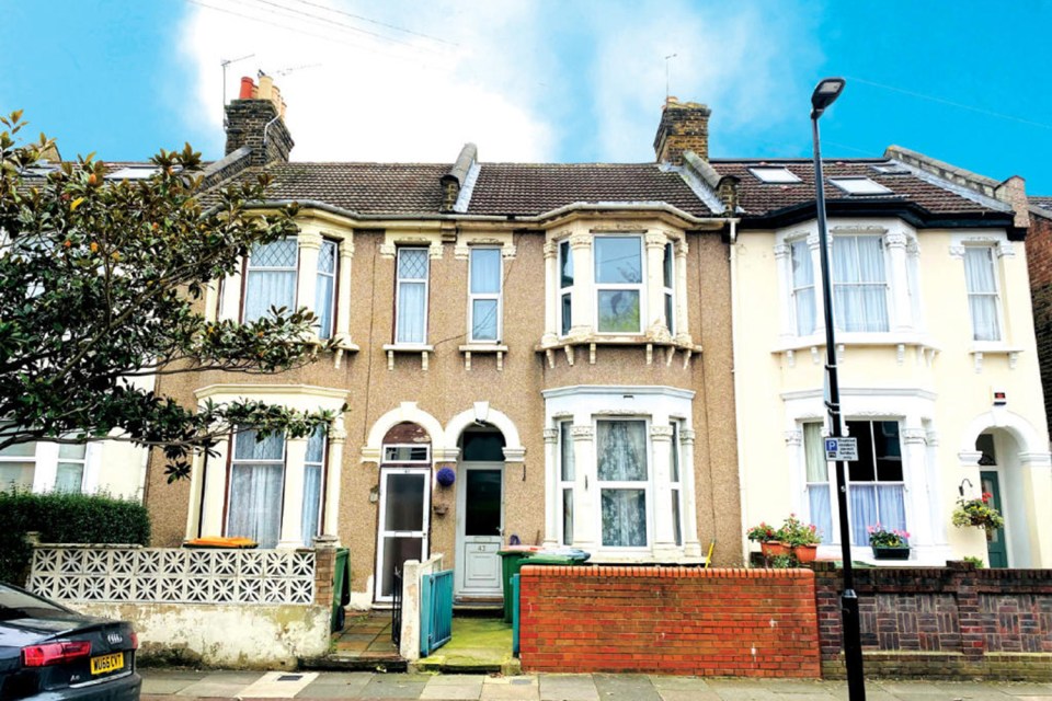 The three-bed terraced home looks unsuspecting from the outside - but potential buyers will be in for a shock when they view it