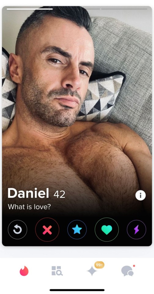 In place of a bio, he asks: 'What is love?'