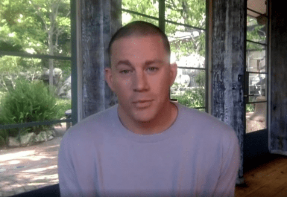 Channing spoke via a video link to promote his new movie The Lost City