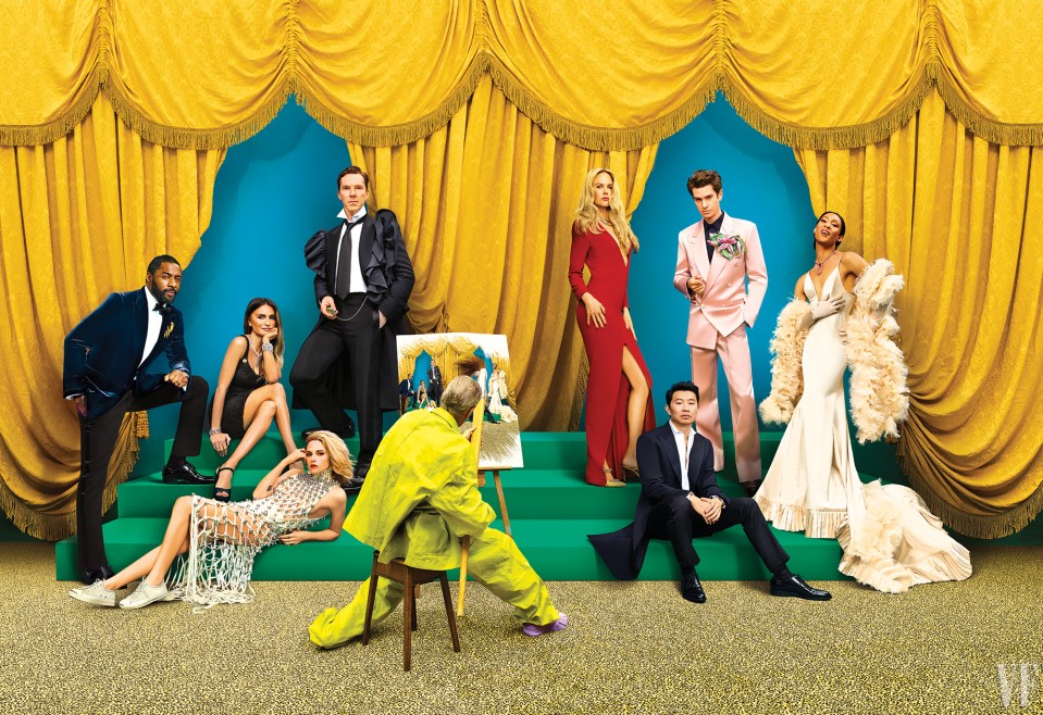 The stars posed for a colourful image put together by conceptual artists Maurizio Cattelan and Pierpaolo Ferrari