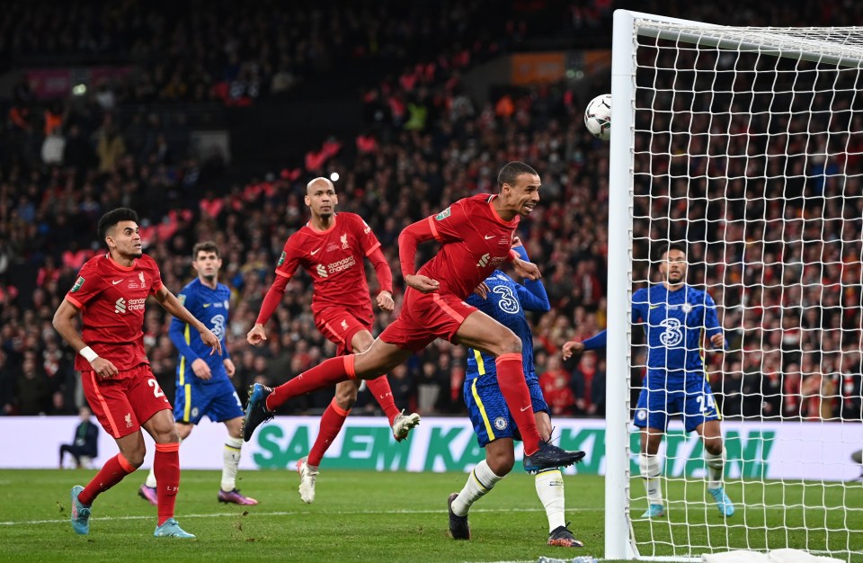 Joel Matip thought he has opened the scoring in the 67th minute after heading home from close range