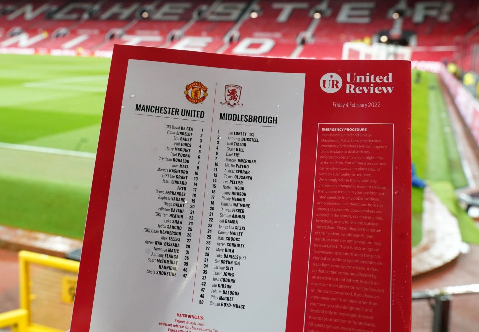 The matchday squad had no mention of No11 Greenwood