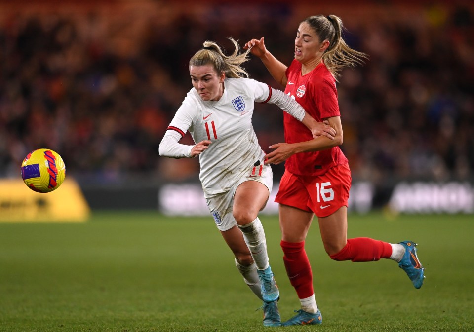 Lauren Hemp was a menace for England with her pace and crosses from the left