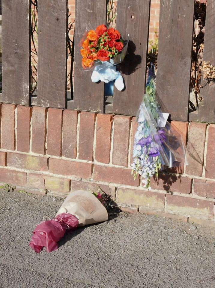 Flowers have been left near to the scene