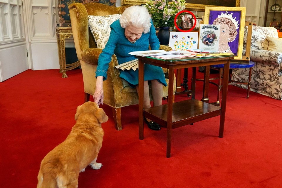 Royal fans spotted the romantic snap of Kate and Wills on the Queen's sideboard