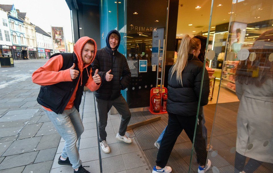 Excited shoppers make their way in to Primark in Newcastle on Saturday