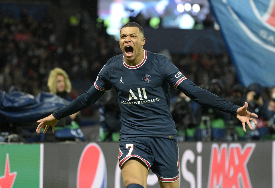 Kylian Mbappe celebrates his last-gasp winner