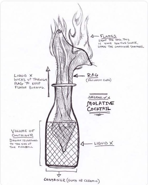 A Molotov cocktail is a DIY explosive