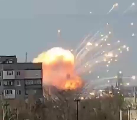 Explosions seen in Melitopol air base