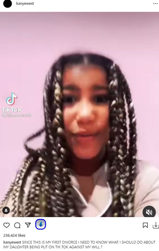 Kanye is not happy about his daughter North being on TikTok