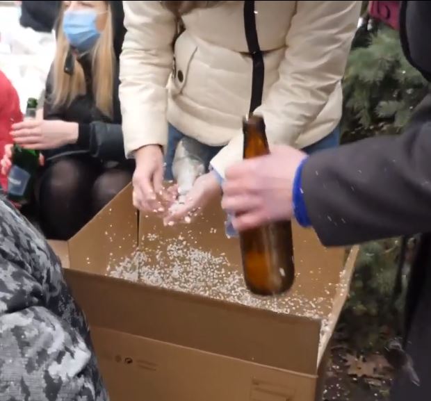 The bottles are also stuff with styrofoam to make the petrol stick to bodies