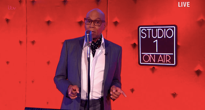 Celebrity guest announcer RuPaul appeared to have sworn during the opener