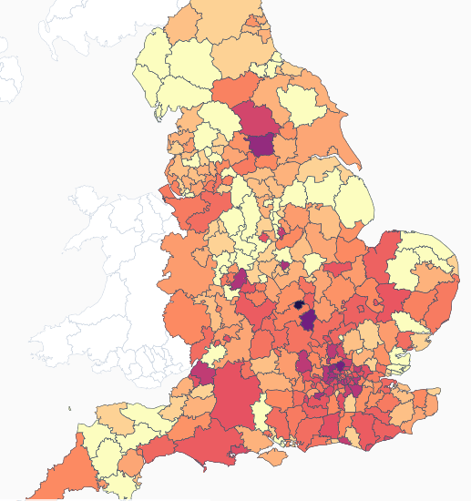 Just a week later on January 29 cases have spread further, with northern hotspots emerging