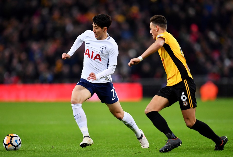 White in action against Tottenham's Son