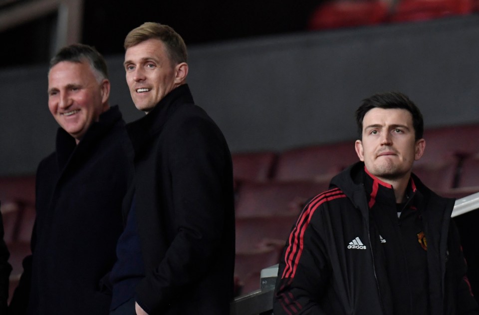 Manchester United captain Harry Maguire watched the club's youth team in action