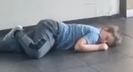 Max, eight, was left to sleep on the airport floor after he and his family were promised a flight home