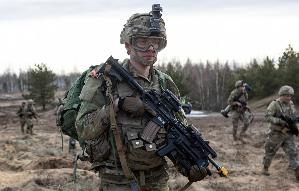 US soldier taking part in an exercise in Latvia