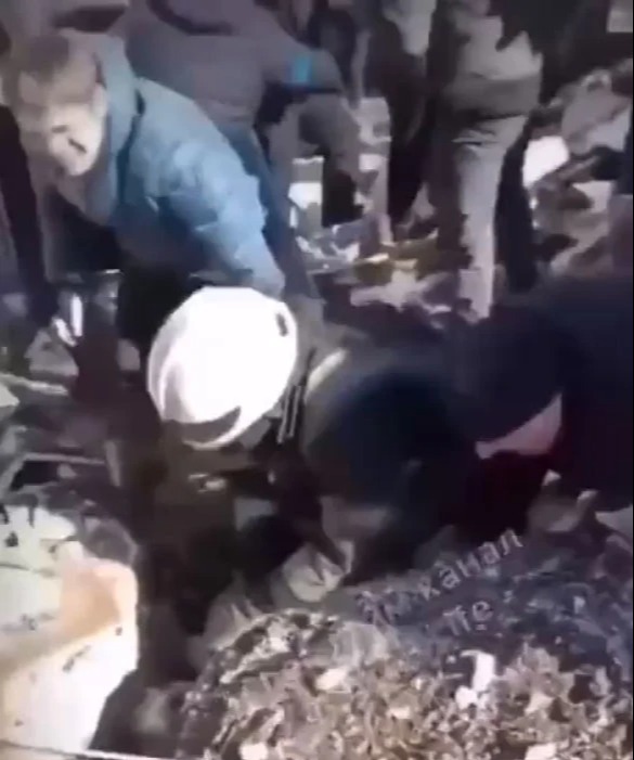 A young girl was seen being pulled out of the rubble