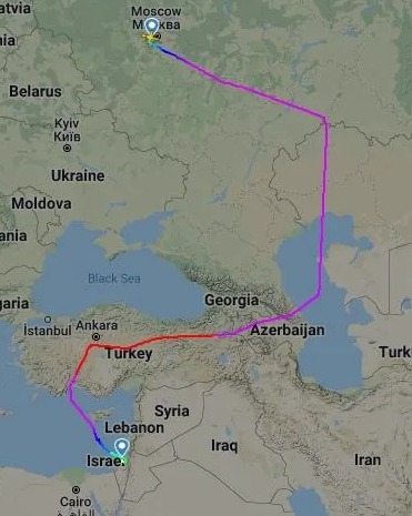 Roman Abramovich's plane landed in Tel Aviv airport on Sunday night