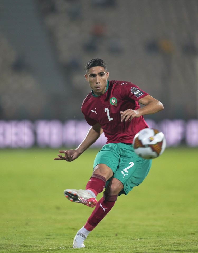 PSG and Morocco star Achraf Hakimi will take up the right back slot