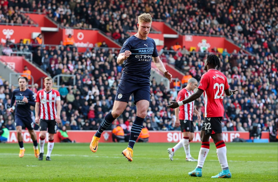 Kevin De Bruyne restored City's lead in the 62nd minute