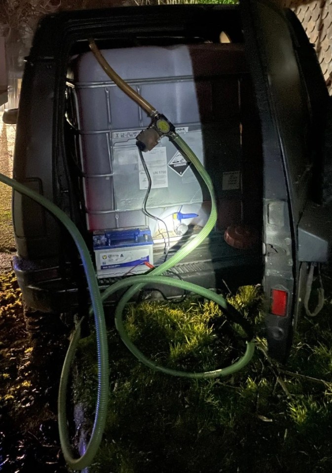 This vehicle was siphoning fuel through a clever pump system in Nottinghamshire